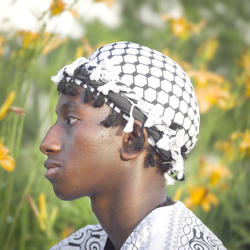 Al-Khutwa – The Step                                                                                                                               Black & White Wrap Inspired by Faith & Resilience
